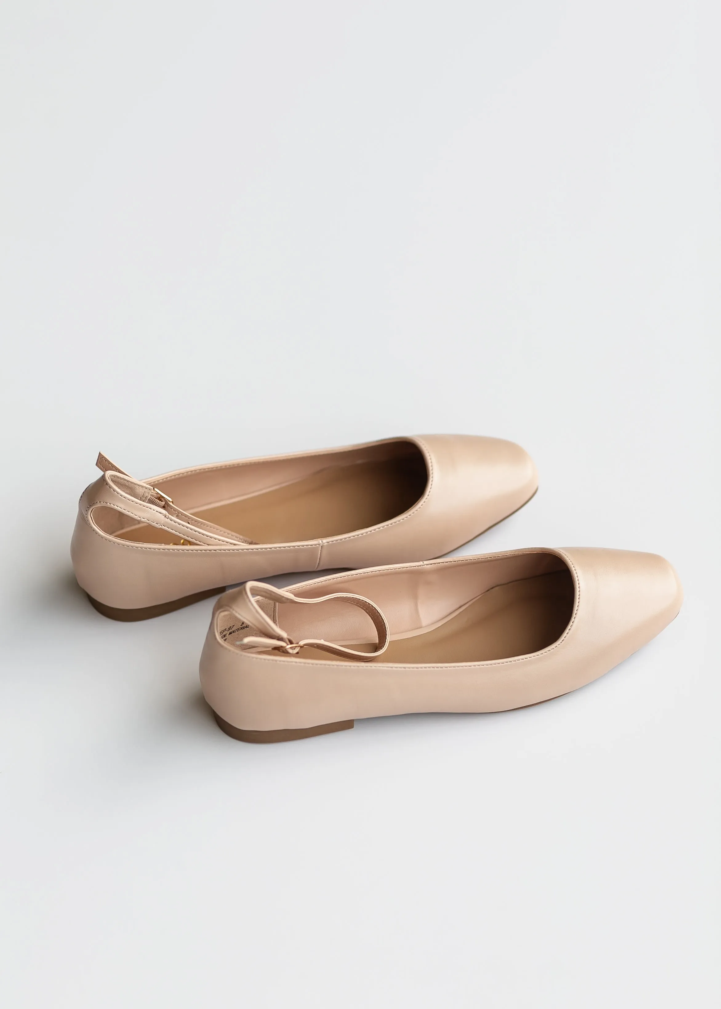 Ankle Strap Square Toe Ballet Flats - FINAL SALE