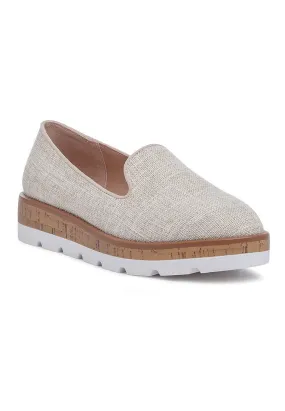 Beige Canvas Slip-On Loafer