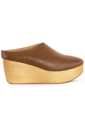 Brown Vegan Platform Clog