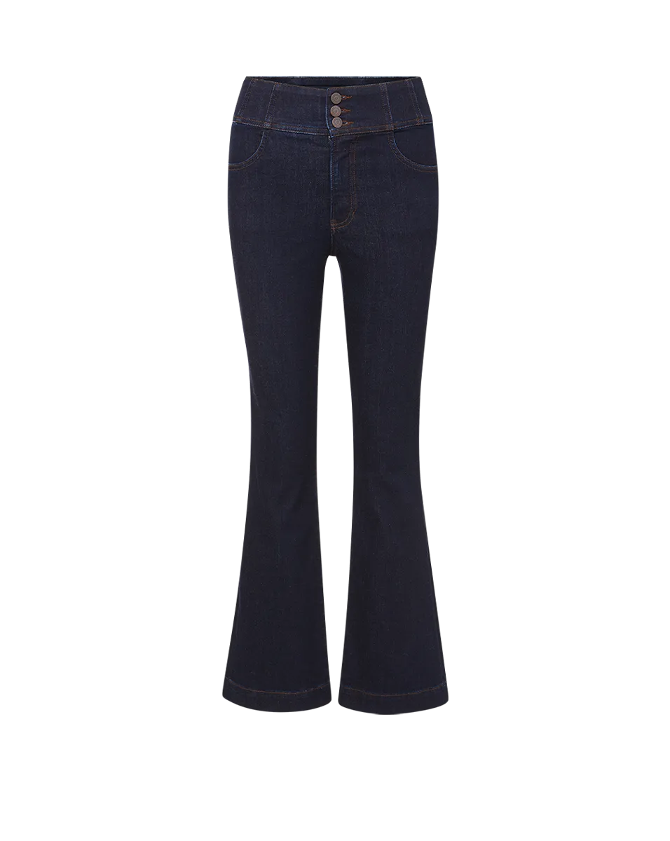 Carson Corset Waist Kick-Flare Jean