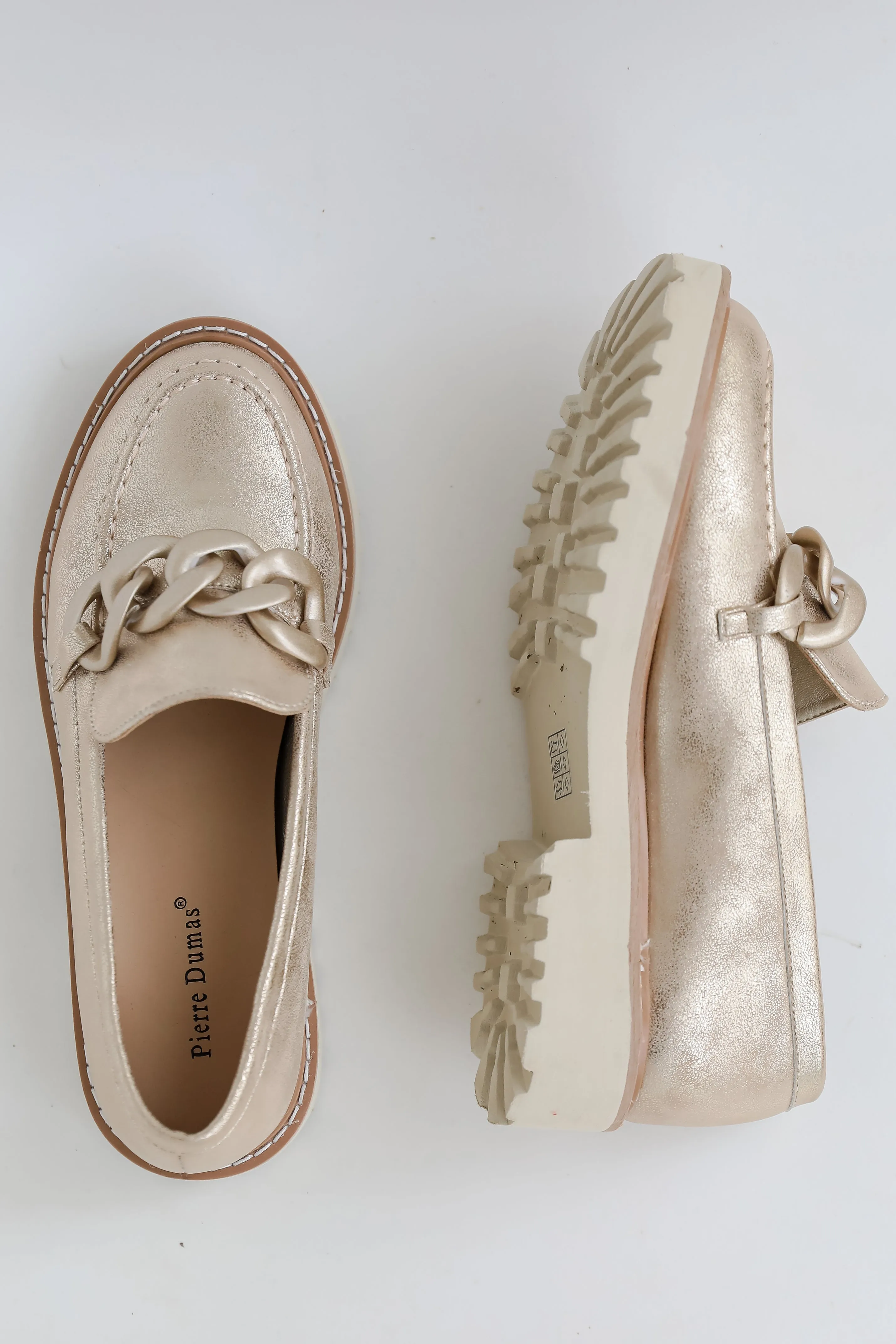 FINAL SALE - Going Your Way Gold Platform Loafers