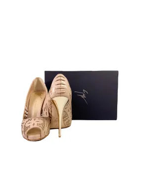 Giuseppe Zanotti nude leather cutout pumps size 9