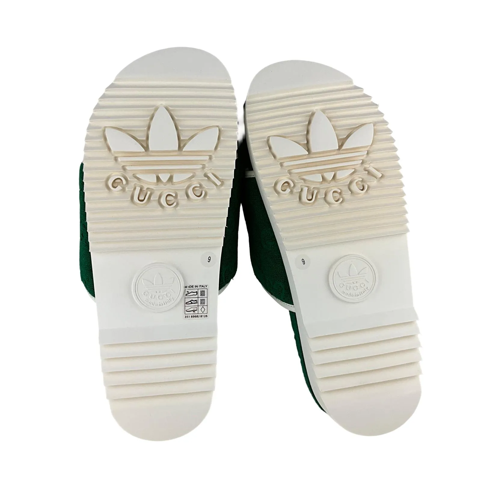 Gucci x Adidas Men's GG Platform Sandal Green Cotton Sponge Sz 9