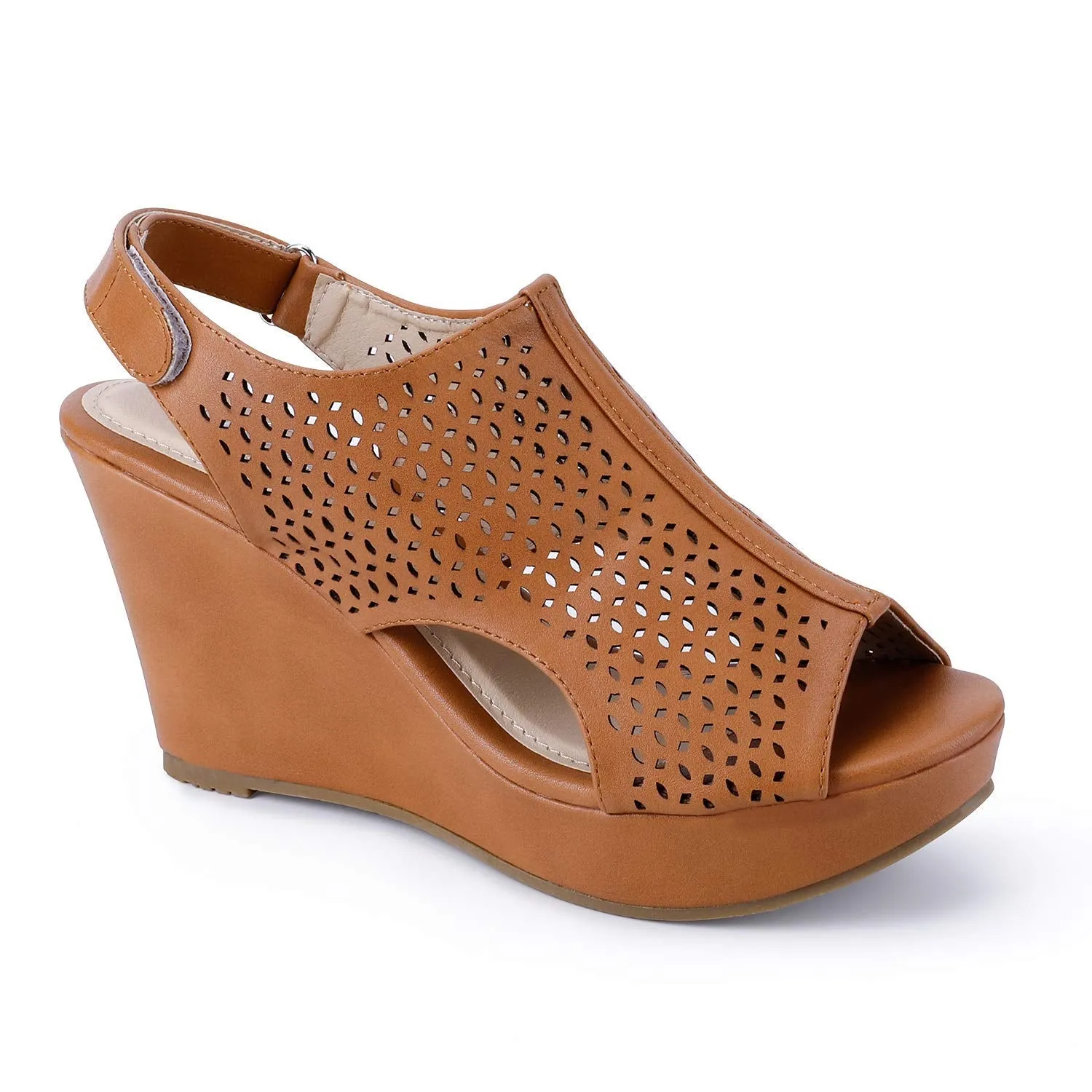 Hollow Peep Toe Wedge Sandal