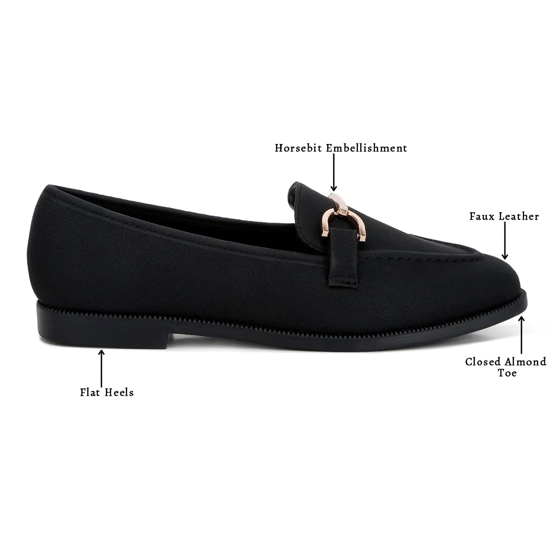 Horsebit Embellished Flat Loafers