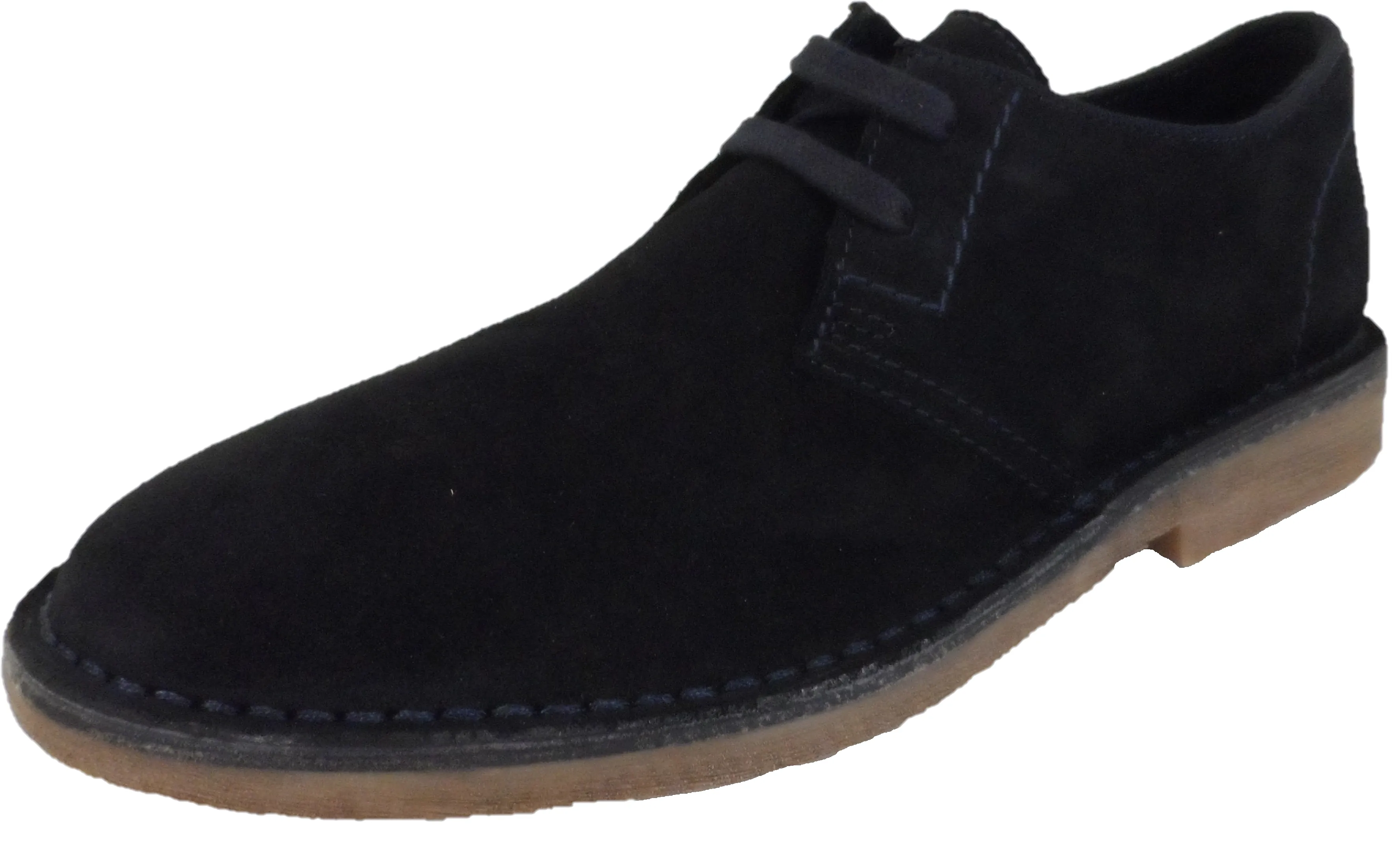 Hush Puppies Mens Navy Real Suede Desert Shoes