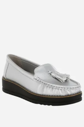 Larana Metallic Tassel Detail Loafers