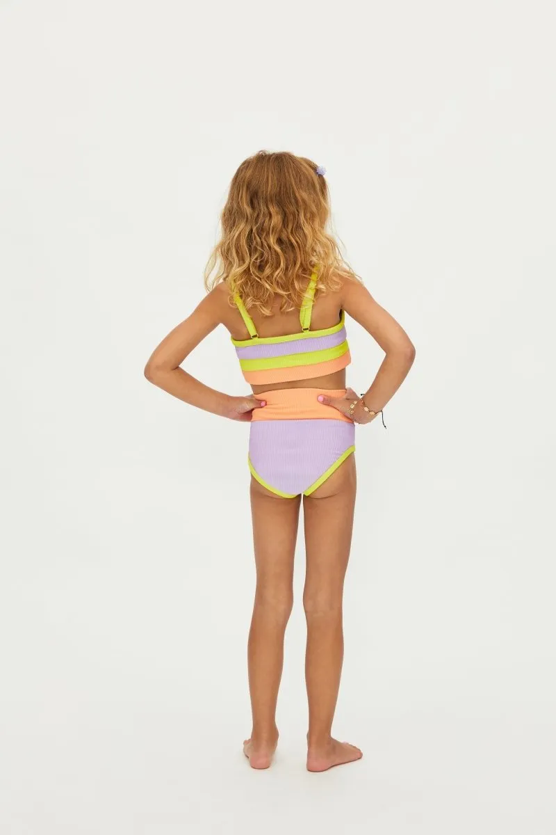 LITTLE EVA SUNDAZED COLOR BLOCK SPORTY TWO PIECE BIKINI