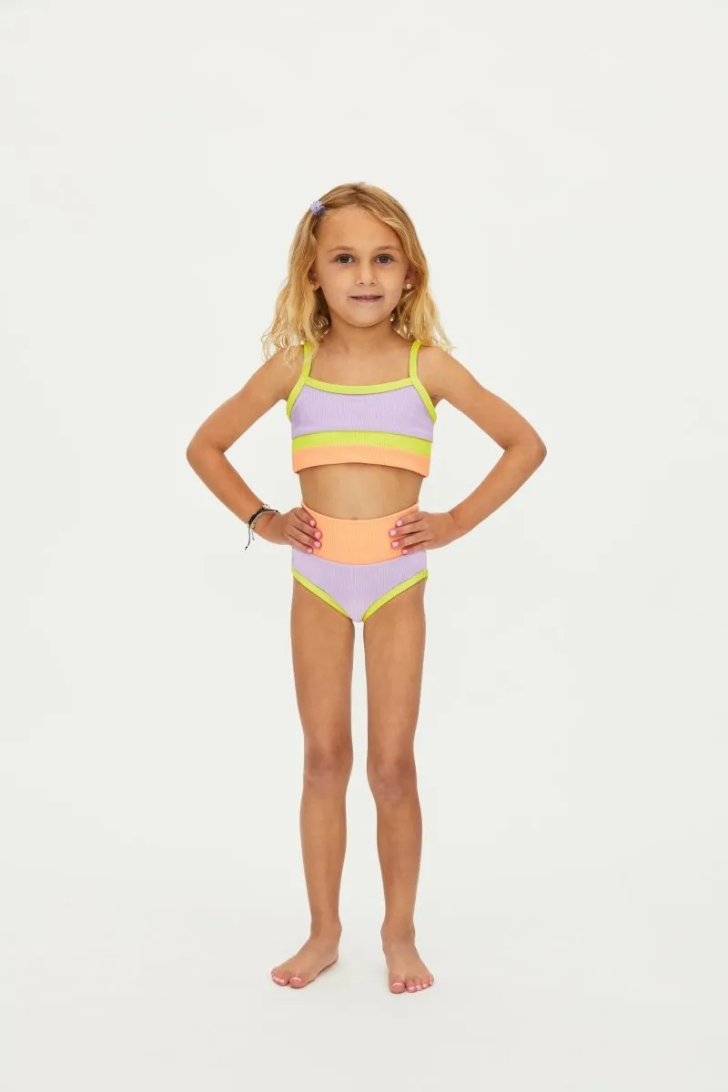 LITTLE EVA SUNDAZED COLOR BLOCK SPORTY TWO PIECE BIKINI