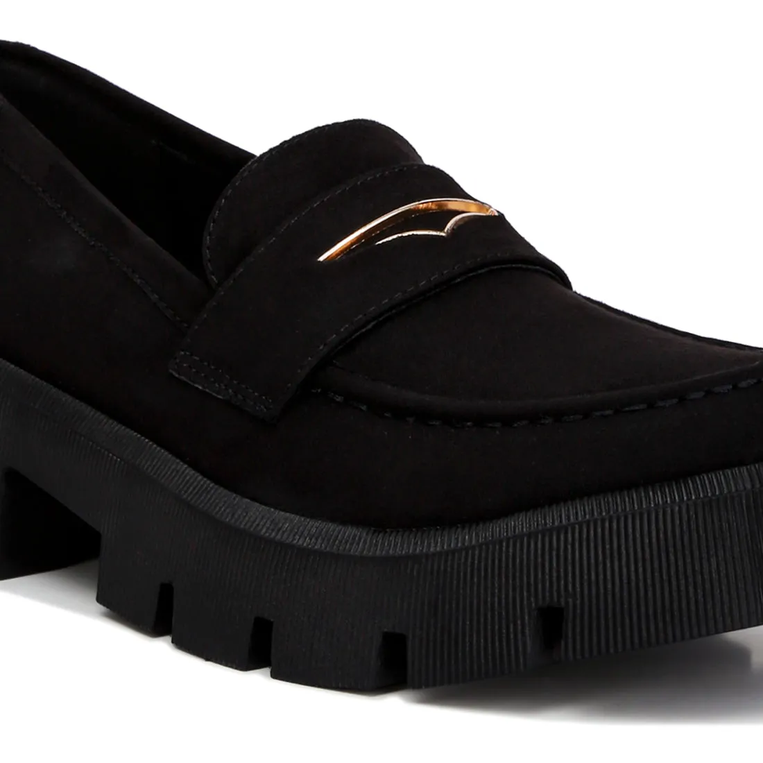 Micro Suede Chunky Loafers