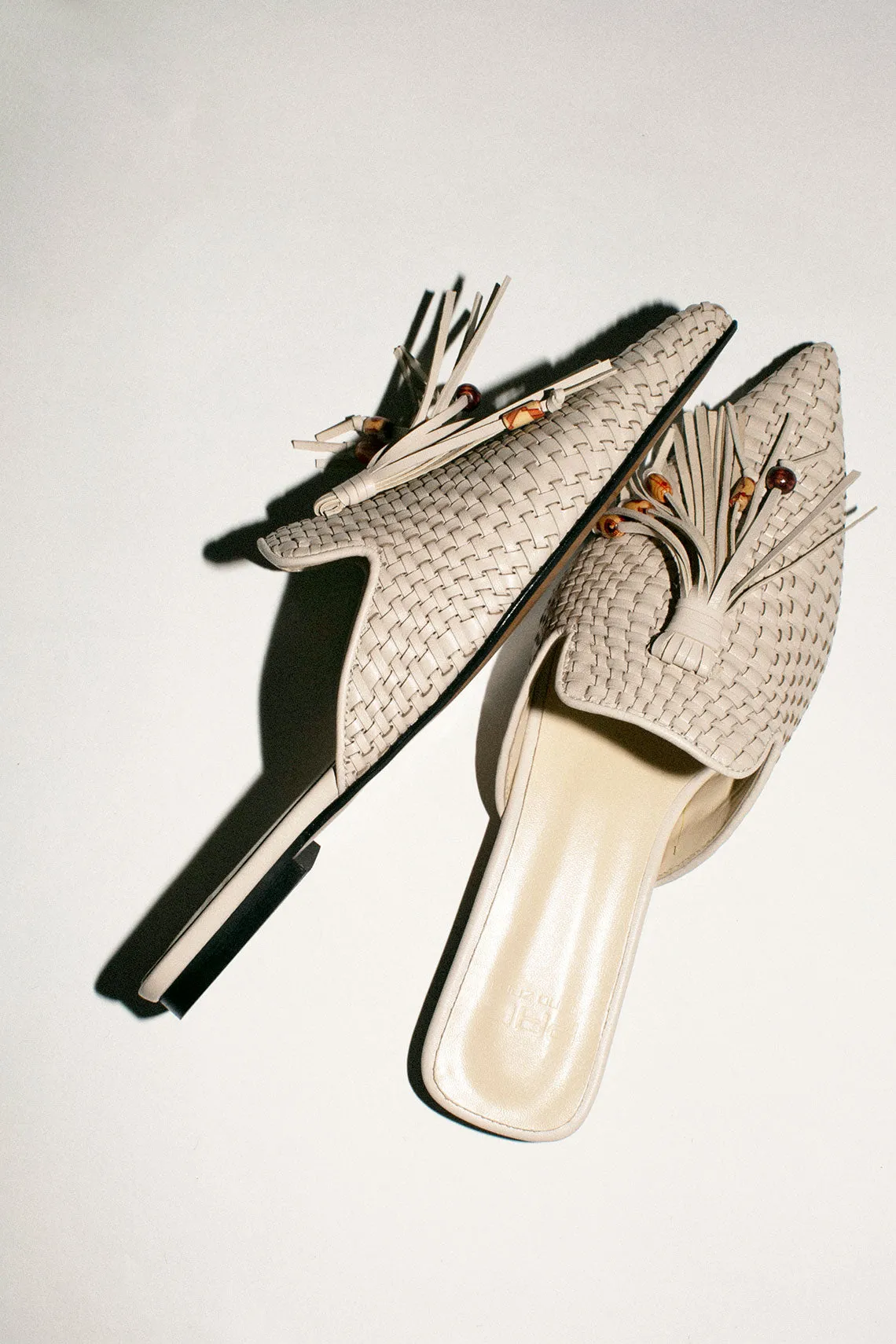 Milk Woven Beaded Slide