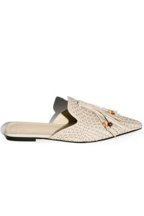 Milk Woven Beaded Slide