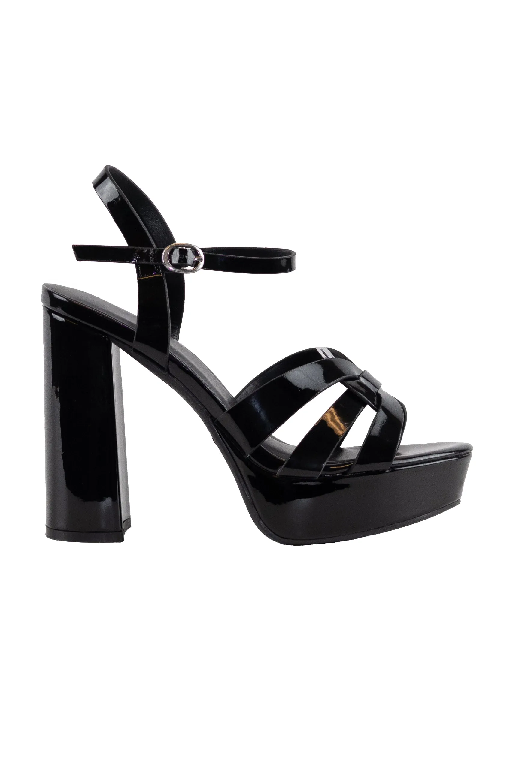 Monika -  Ankle Strap Platform Block High Heels