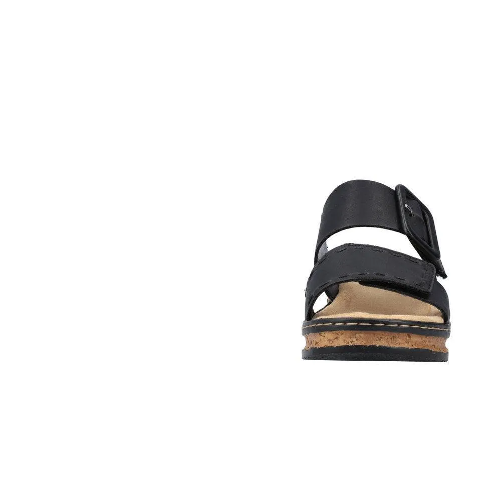 Rieker 62950-00 Ladies Black Touch Fastening Sandals