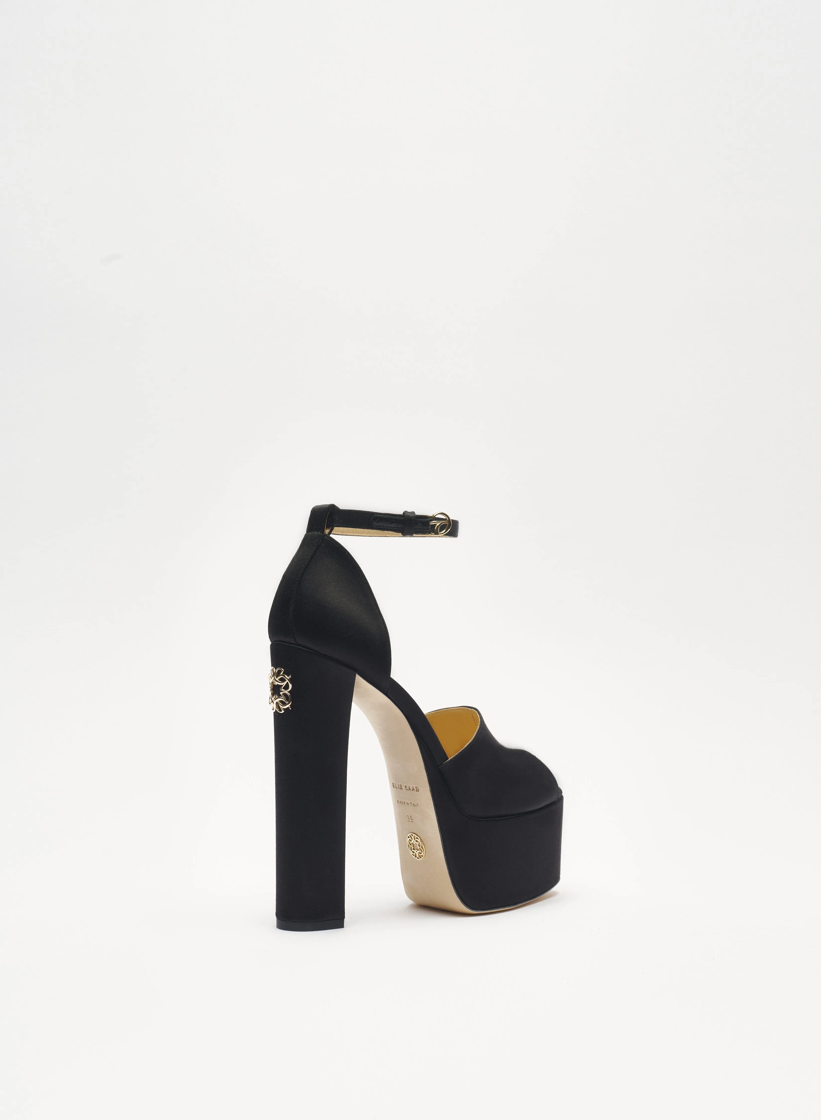 Satin Peep Toe Platform