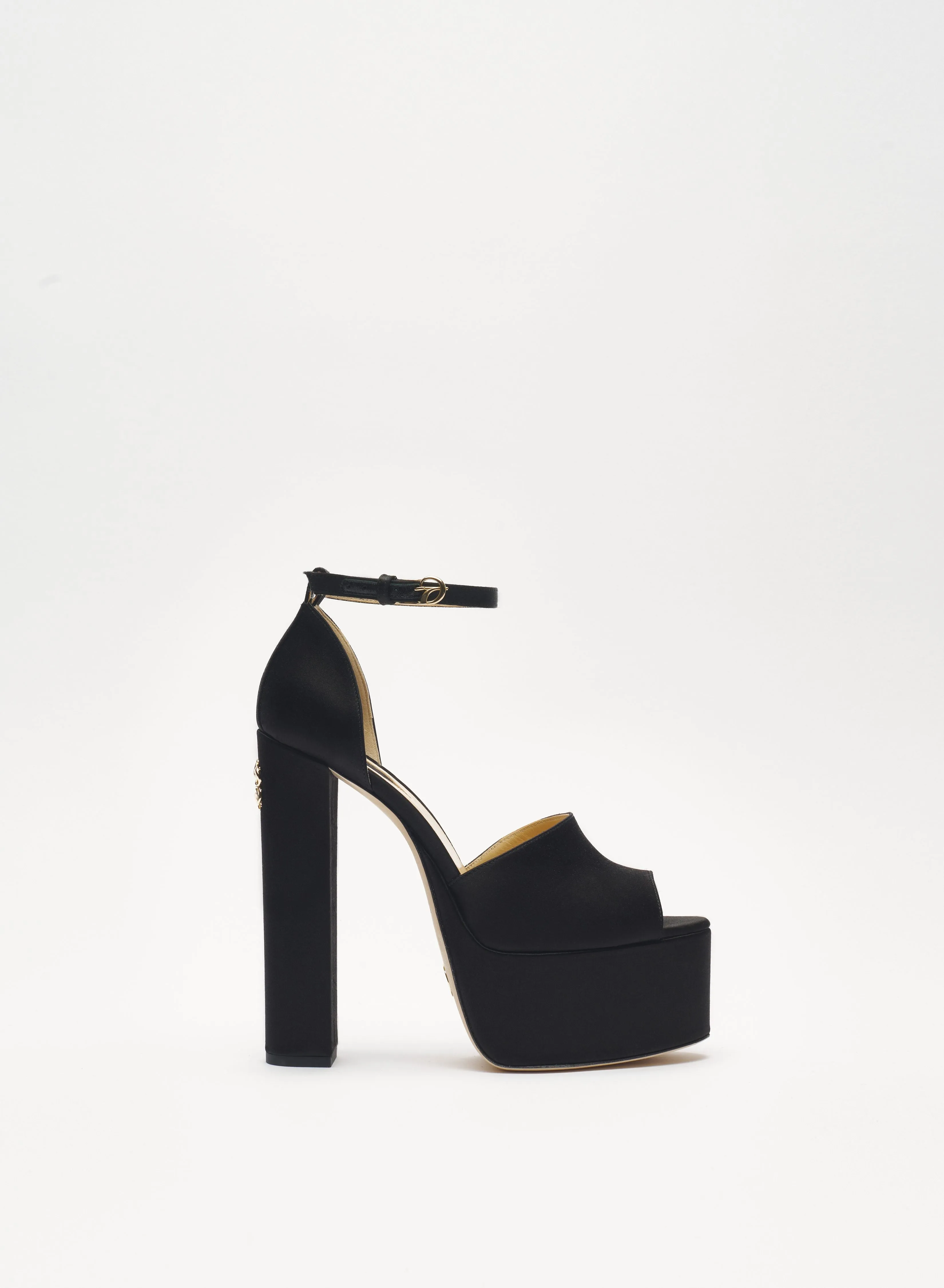 Satin Peep Toe Platform