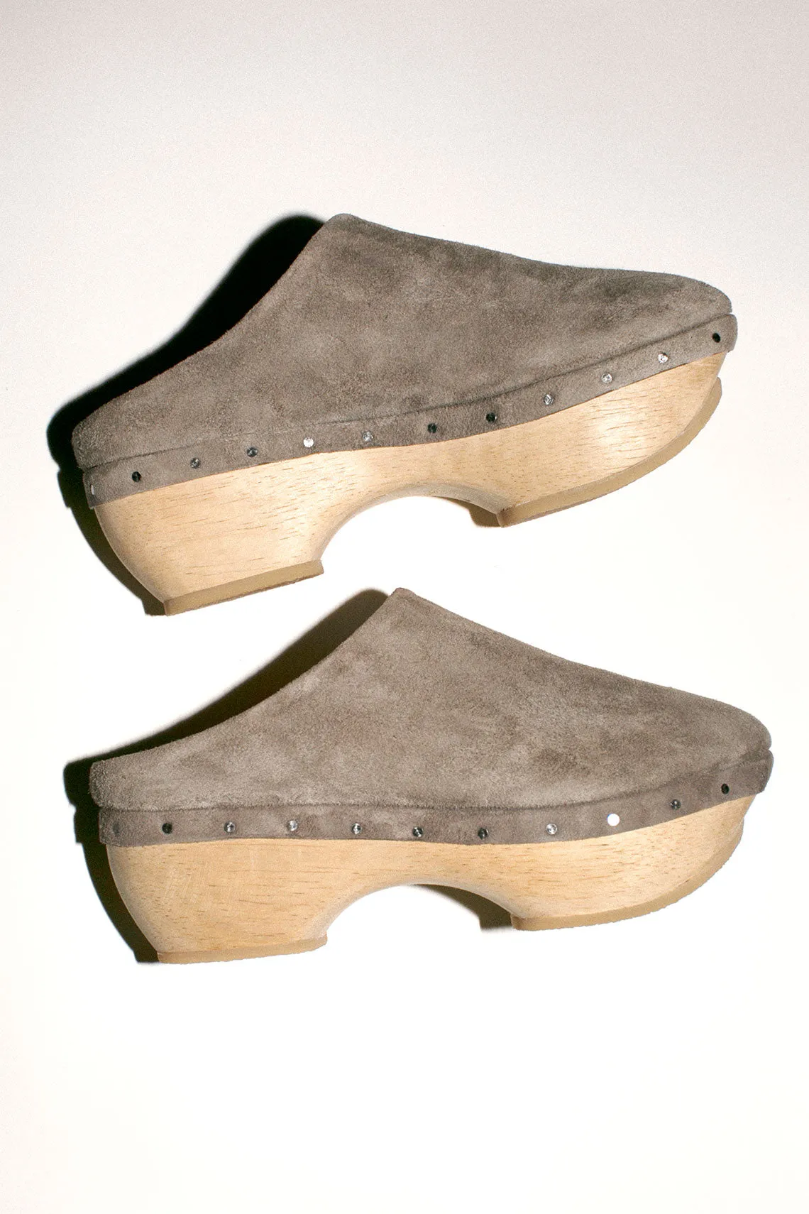 Stone Suede Contour Clog