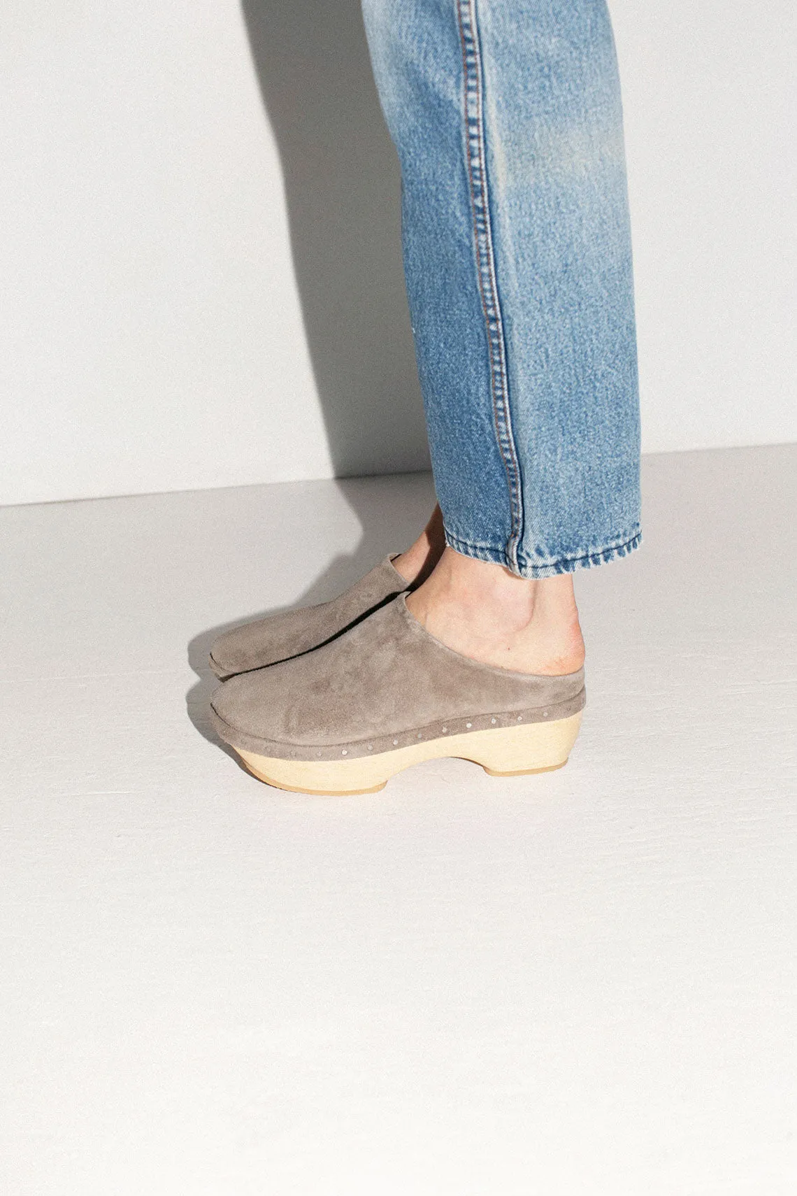 Stone Suede Contour Clog